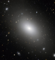 Elliptisistä galakseista on puhuttu näissä Linnunrata-sarjan teksteissä niin paljon, että otetaan tähän kuva yhdestä sellaisesta. NGC 1132 on valtava köriläs joka sijaitsee noin 320 miljoonan valovuoden päässä. Se löllii valtavassa pimeän aineen pilvessä, josta riittäisi kymmenille tai sadoille tavanomaisille galakseille. Galaksia kiertää tuhansia pallomaisia tähtijoukkoja ja kääpiögalakseja, jotka näyttävät olevan jämiä muinaisista syömingeistä. Sen takana avaruudessa näkyy suuri määrä paljon kauempana olevia galakseja. Kuva Nasa, ESA and the Hubble Heritage (STScI/AURA)-ESA/Hubble Collaboration. Acknowledgment: M. West (ESO, Chile)