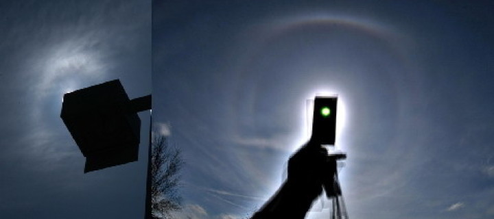 Elliptical and odd radius halos on the same day