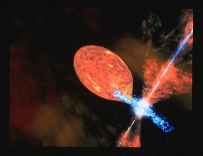 Taiteilijan näkemys symbioottisesta tähdestä Z And. Kuva NASA/ESA, D.Berry