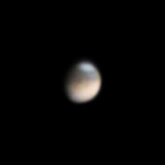 Mars 30.5.2020 klo 07.55. CM = 83°. Kuva: Jukka Laakso.