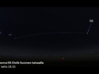 Avaruusasema ISS näkyy iltataivaalla