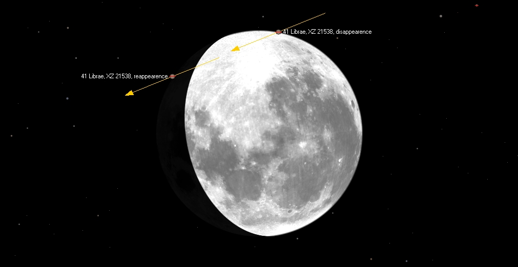 ZC 2233, 41 Librae peittyy ja tulee esiin Helsingiss� 01.04.2021