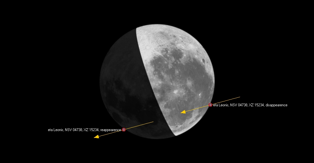 ZC 1484, η Leonis peittyy Helsingiss 26.11.2021