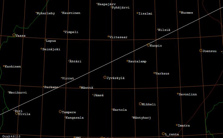 40 Geminorum -t�hden (ZC 1062) sivuamisviiva Suomessa