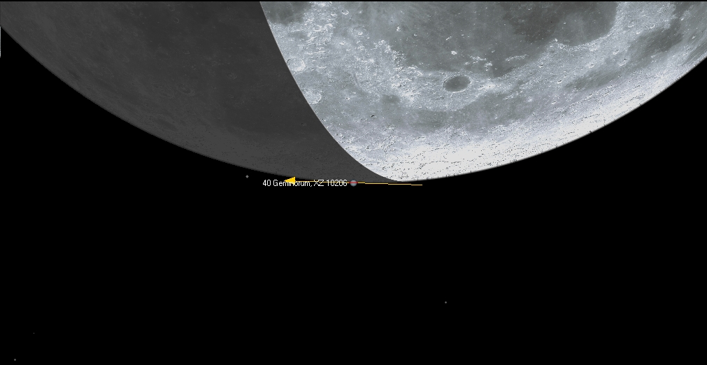 Kuu Kuopiosta katsottuna. Etel� on ylh��ll� ja it� oikealla.