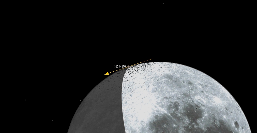 Kuu Turusta katsottuna. Etel� on ylh��ll� ja it� oikealla.