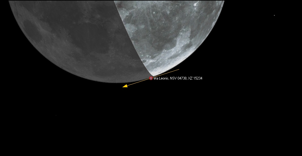 Kuu Utsjoelta katsottuna. Etel� on ylh��ll� ja it� oikealla.