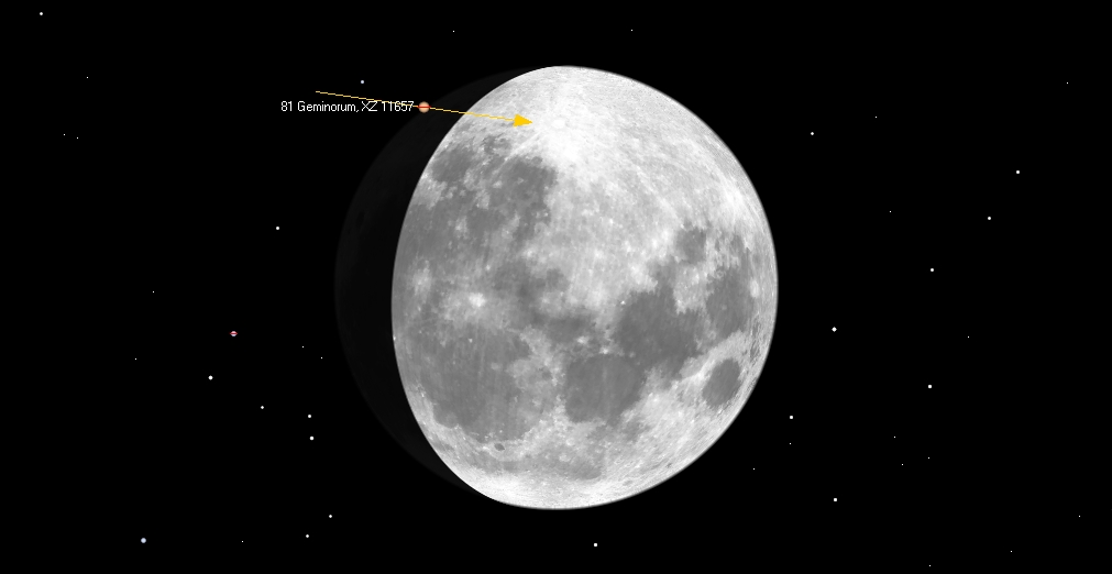 ZC 1175, 81 Geminorum peittyy Helsingiss 26.02.2018
