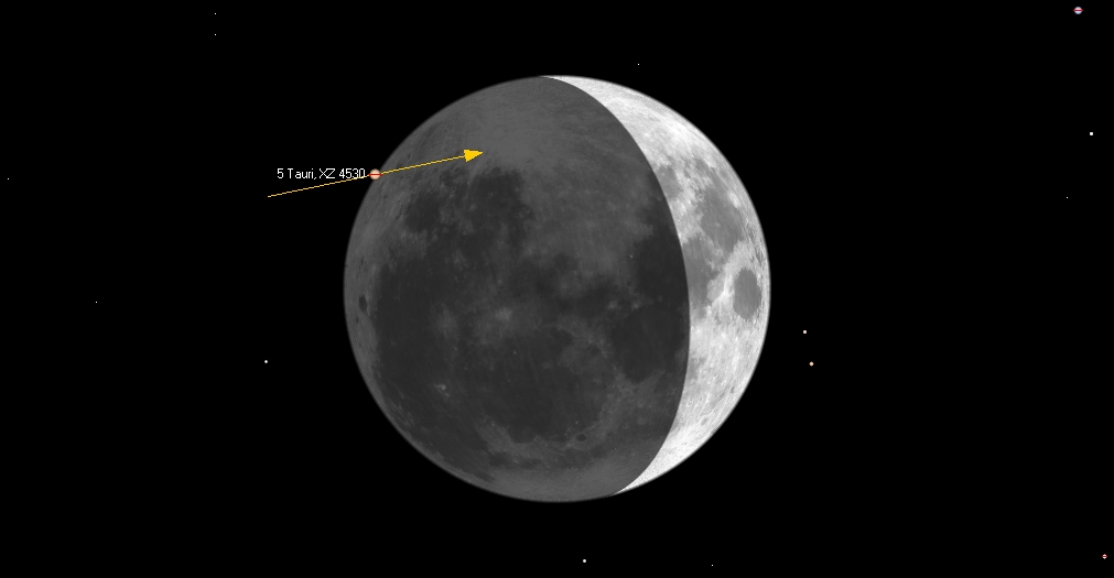 ZC 0508, 5 Tauri peittyy Helsingissä 21.03.2018