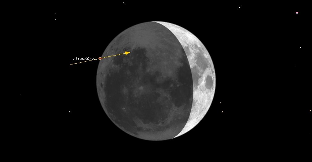 ZC 0508, 5 Tauri peittyy Joensuussa 21.03.2018