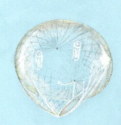 A drawing of weather observing balloon on the Jyvaskyla�s sky
