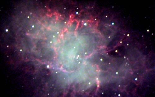 Supernovajnne Messier1 aktiivioptiikalla kuvattuna.